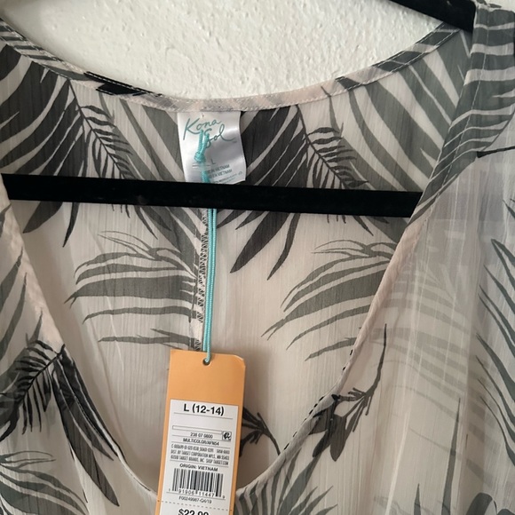 NWT Kona Sol green black and white bathing suit cover up sz large - Picture 5 of 6